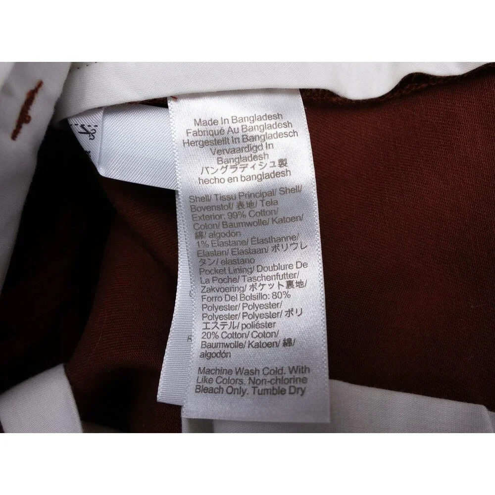 J Crew Chino Pants Mens 38x32 Actual 39x32 Deep Redwood Straight Fit Flex NWT
